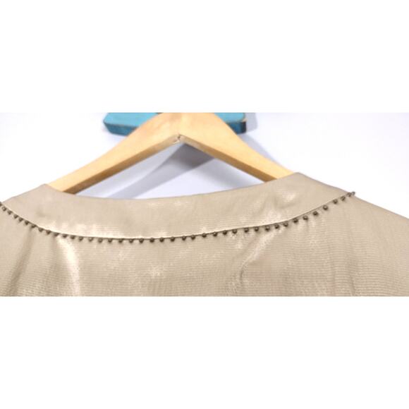 Talbots Women’s Brown 100% Silk Beaded Pleated Blouse Top Size 8 NWT - Picture 9 of 12